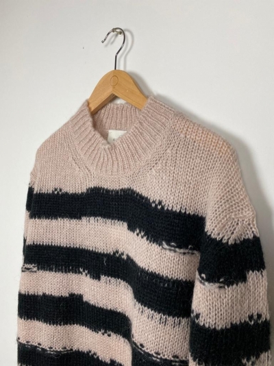 Maglia stripes mohair Nero