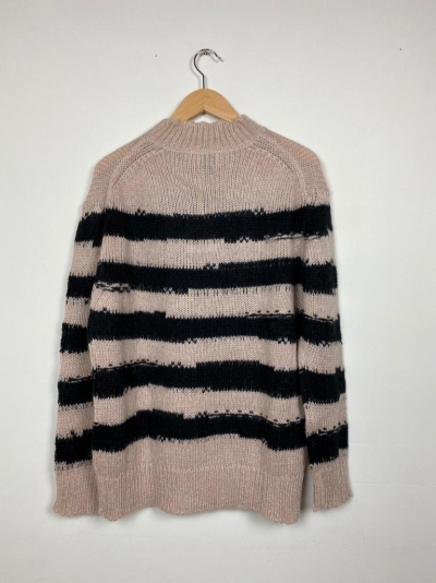 Maglia stripes mohair Nero