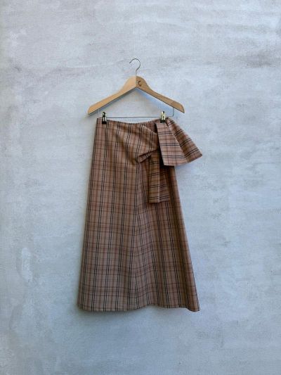 Tela Tartan Skirt Cammello