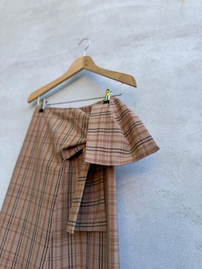 Tela Tartan Skirt Cammello