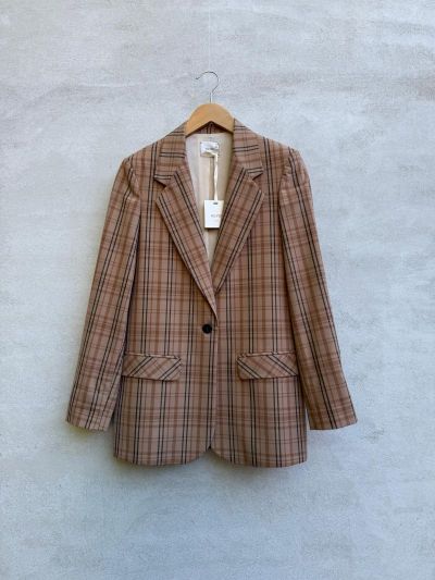 Tela Tartan Blazer Cammello