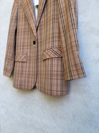 Tela Tartan Blazer Cammello
