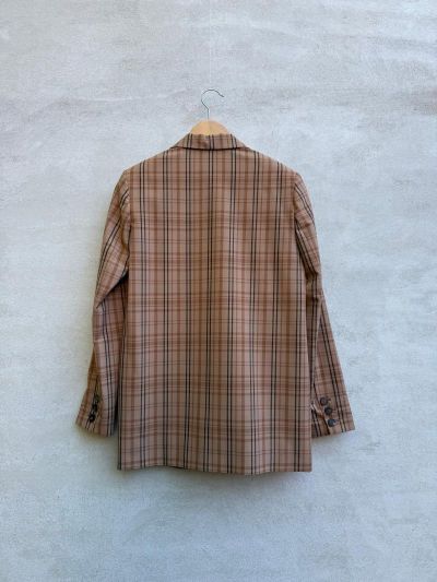 Tela Tartan Blazer Cammello